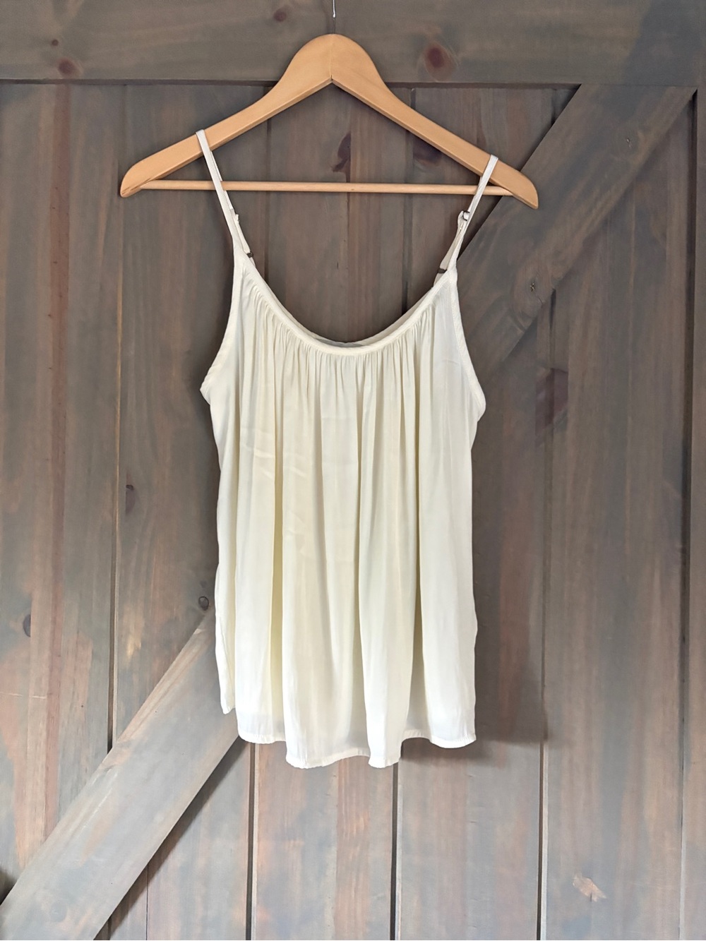 Allison Joy Light Ivory Women's Spaghetti Strap Tank Top Blouse M